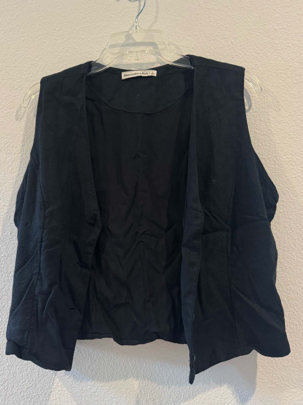 Abercrombie & Fitch Black Open-Front Vest